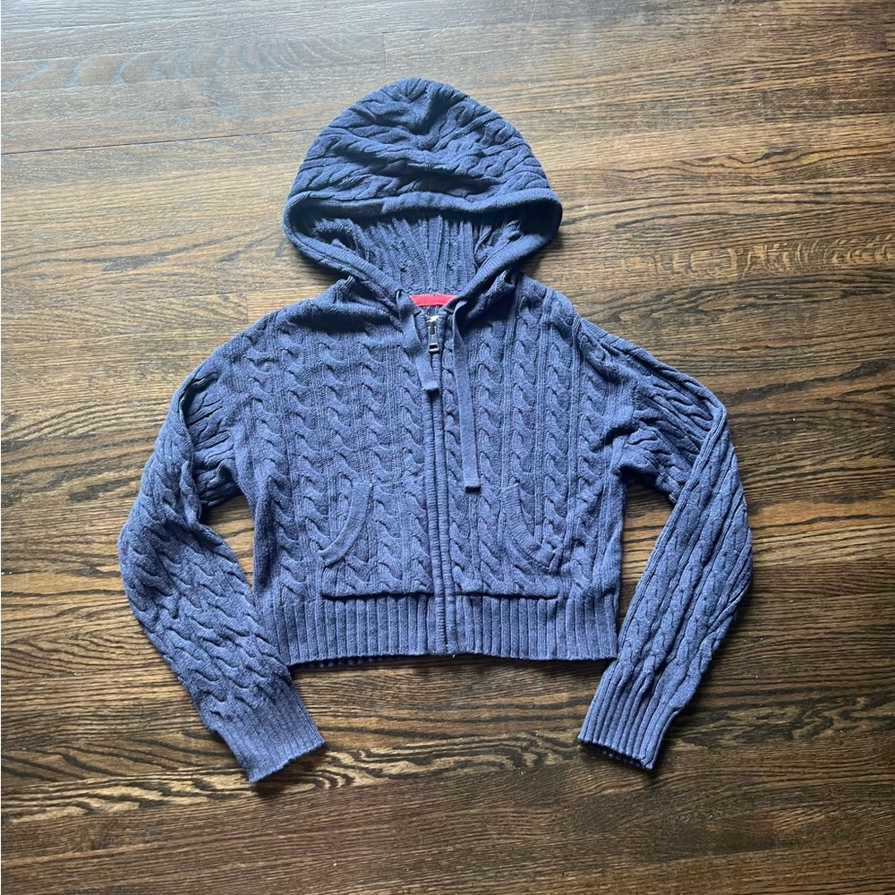 Cropped Sweater Zip Up